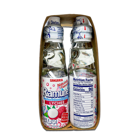 Sangaria RAMUNE Premium Soda, Lovely Lychee Flavor, 6 Bottles, 6.76 fl.oz (200ML)