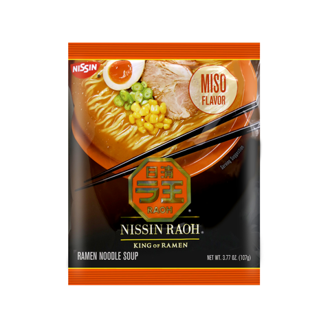 Nissin RAOH Soup Ramen Noodles Umami Miso Flavor 6-PACK X 3.77 Oz (2LBS)