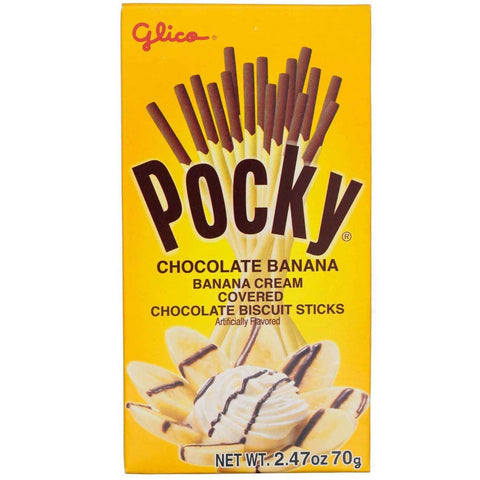 GLICO Pocky Banana Cream Covered in Chocolate Biscuit Sticks 2.47 Oz