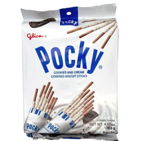 GLICO Pocky Cookies and Cream Covered Biscuit Sticks 4.57 Oz (129.6 g)