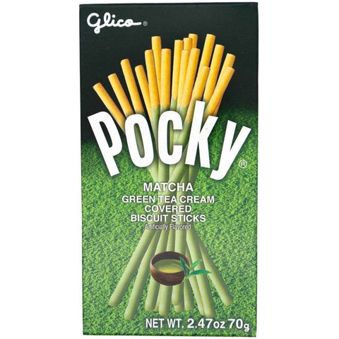 GLICO Pocky Matcha Green Tea Cream Covered Biscuit Sticks 2.47 Oz