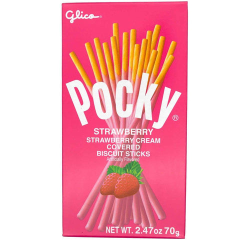 GLICO Pocky Strawberry Cream Covered Biscuit Sticks 2.47 Oz