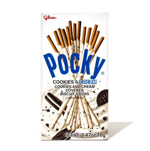 Glico Pocky Cookies & Cream covered Biscuit Sticks 2.47 Oz (70 g)