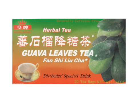 Royal King Natural Guava Leaves Herbal Tea "Fan Shi Liu Cha" 20 Tea Bags 1.41 Oz