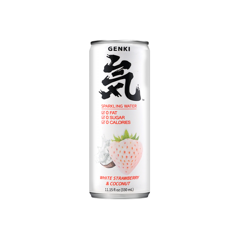 Genki Forest Sugar-Free Sparkling Water White Strawberry & Coconut Flavor 11.15 FL Oz (330 mL)