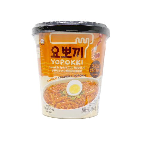 YOPOKKI Rabokki Cup Ramen Noodle Sweet and Spicy Flavored 5.1 Oz (145 g)