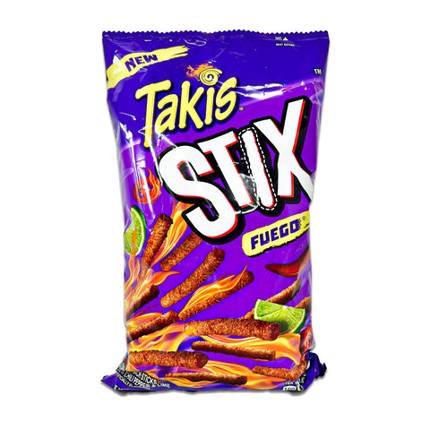 TAKIS Stix Fuego Corn Sticks, Hot Chili Pepper and Lime Artificially Flavored, 280.7g (9.9oz)