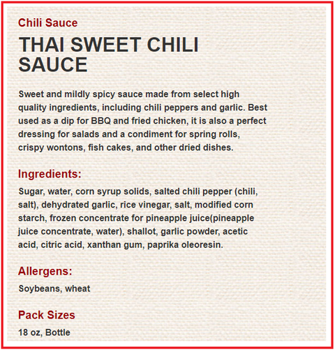 LEE KUM KEE Thai Style Sweet Chili Sauce 18 Oz (510 g) - 李锦记泰式甜辣将 510 克 - CoCo Island Mart