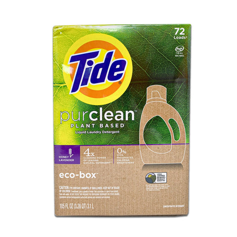 TIDE, Purclean Plant-Based Liquid Laundry Detergent, 105FL OZ (3.28 QT.) 3.1L* 72 Loads