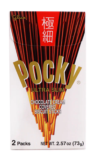 Glico Pocky Ultra Slim Chocolate Cream Covered Biscuit Sticks 2.57 Oz (73 g)