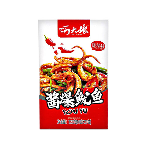 QIAO DA NIANG Stir Fry Squid in Sauce Spicy Flavor, 320g (11.28oz)